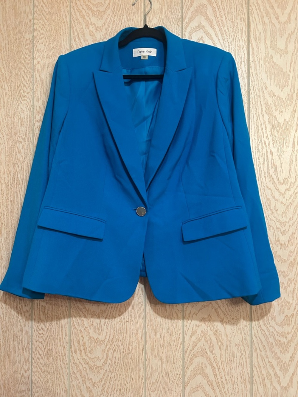 Calvin Klein Bright Blue Single-Button Women's Blazer